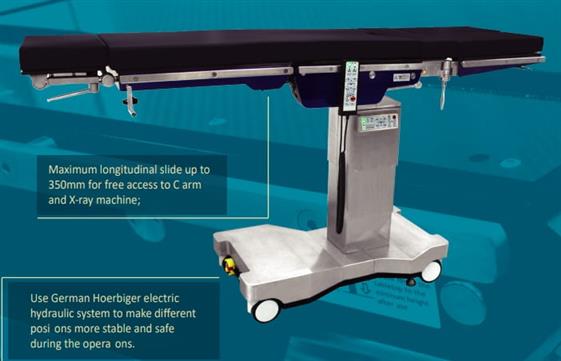 ترابيزة عمليات كهرباء – هيدروليك منفذة للاشعة هولندى ماركة كوانتم – Electro – Hydraulic Operating table Model Quantum QT-2000 